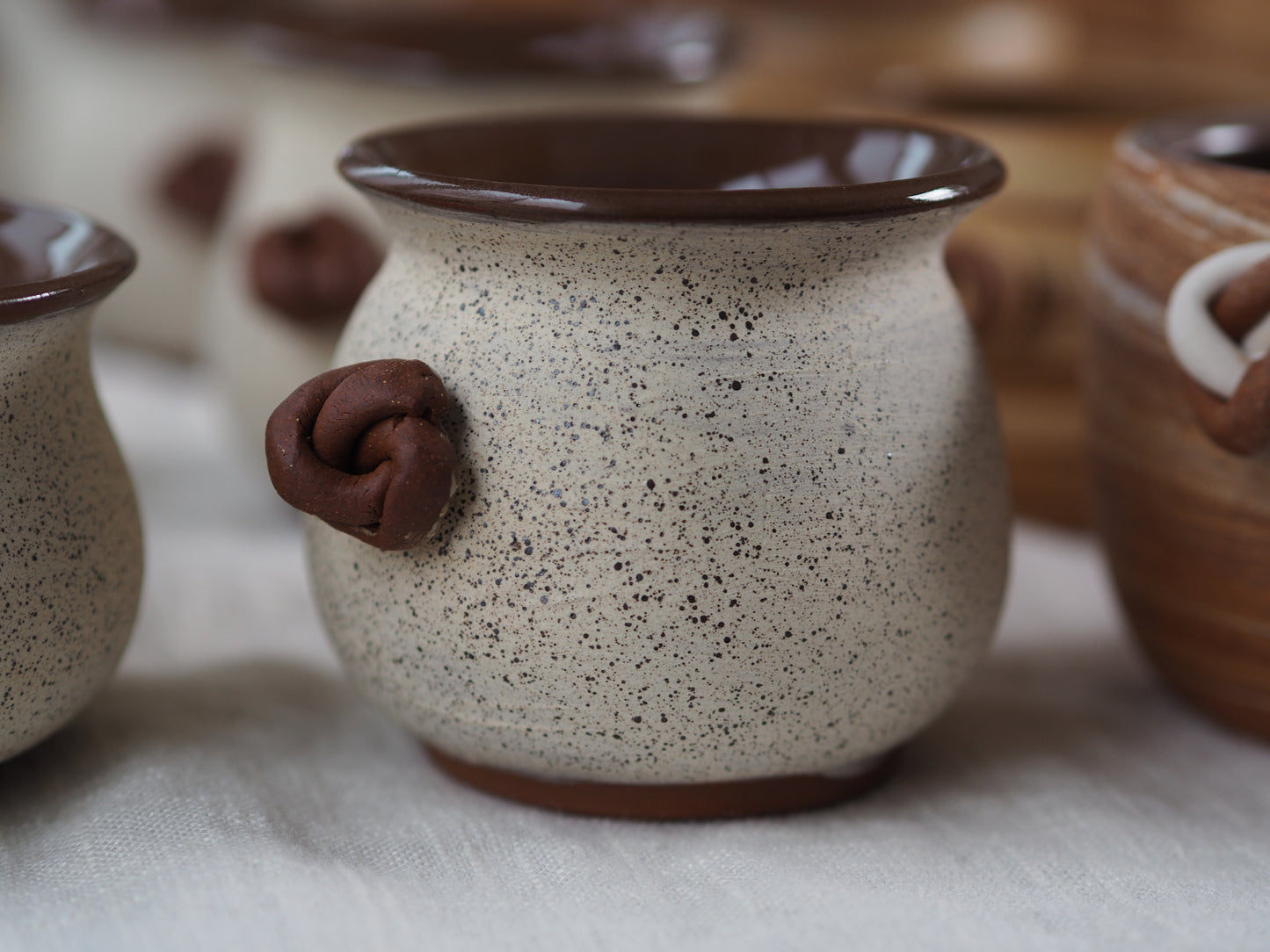 knotted speckled mug