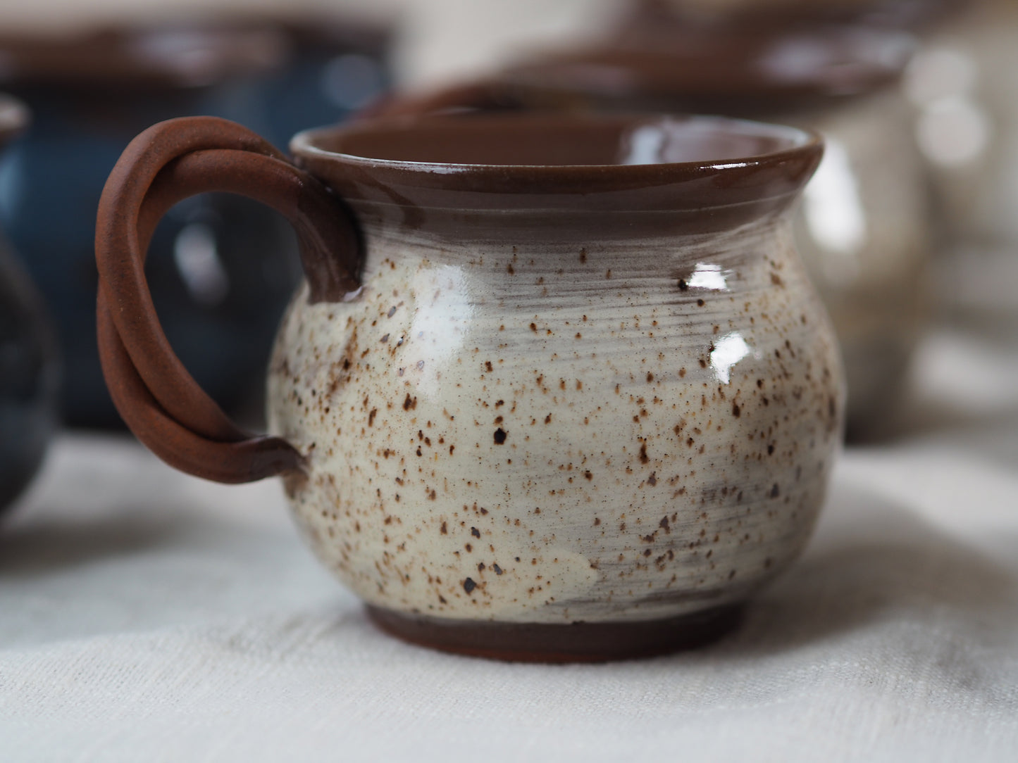 braided speckled mug