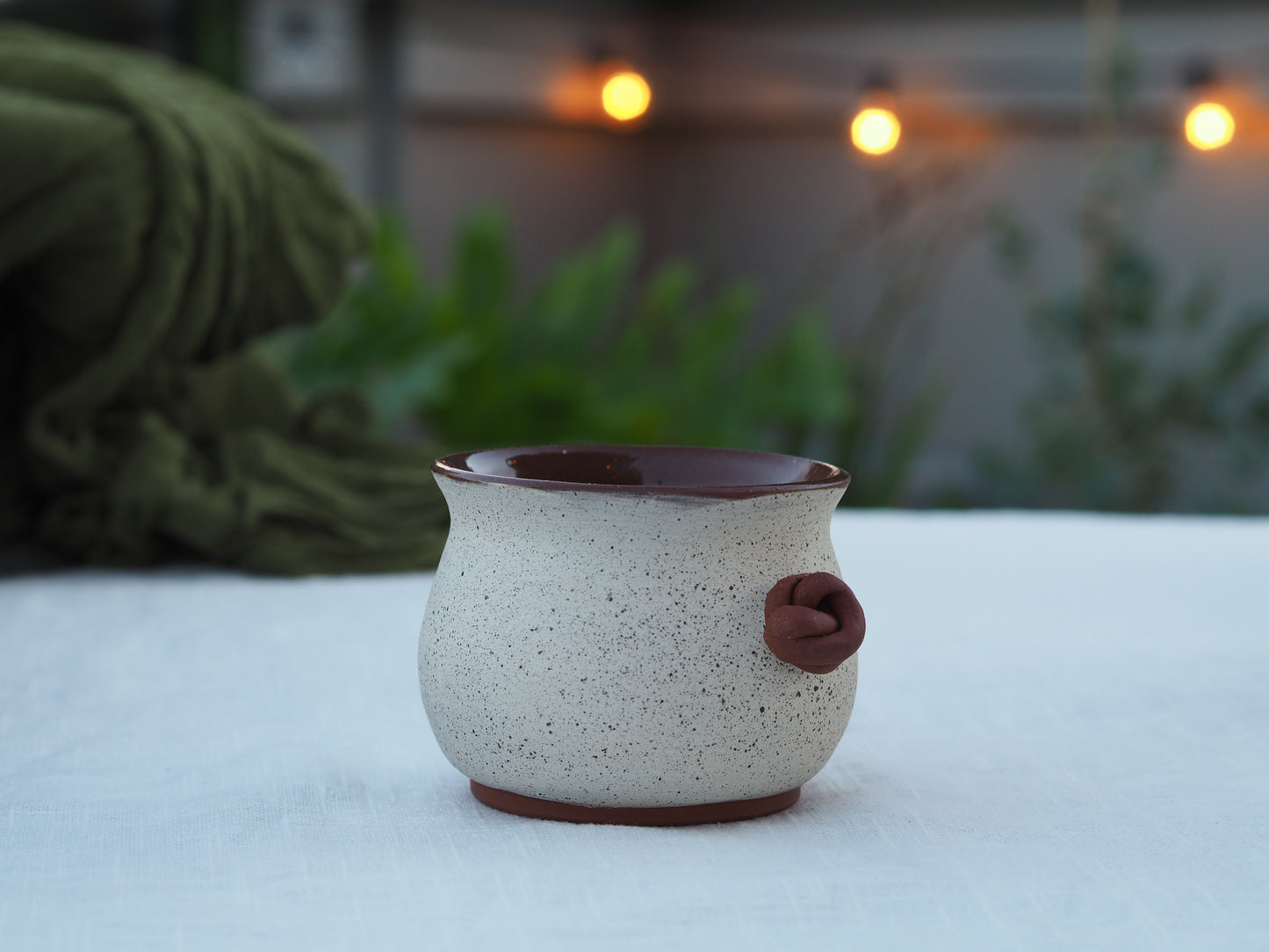 knotted speckled mug