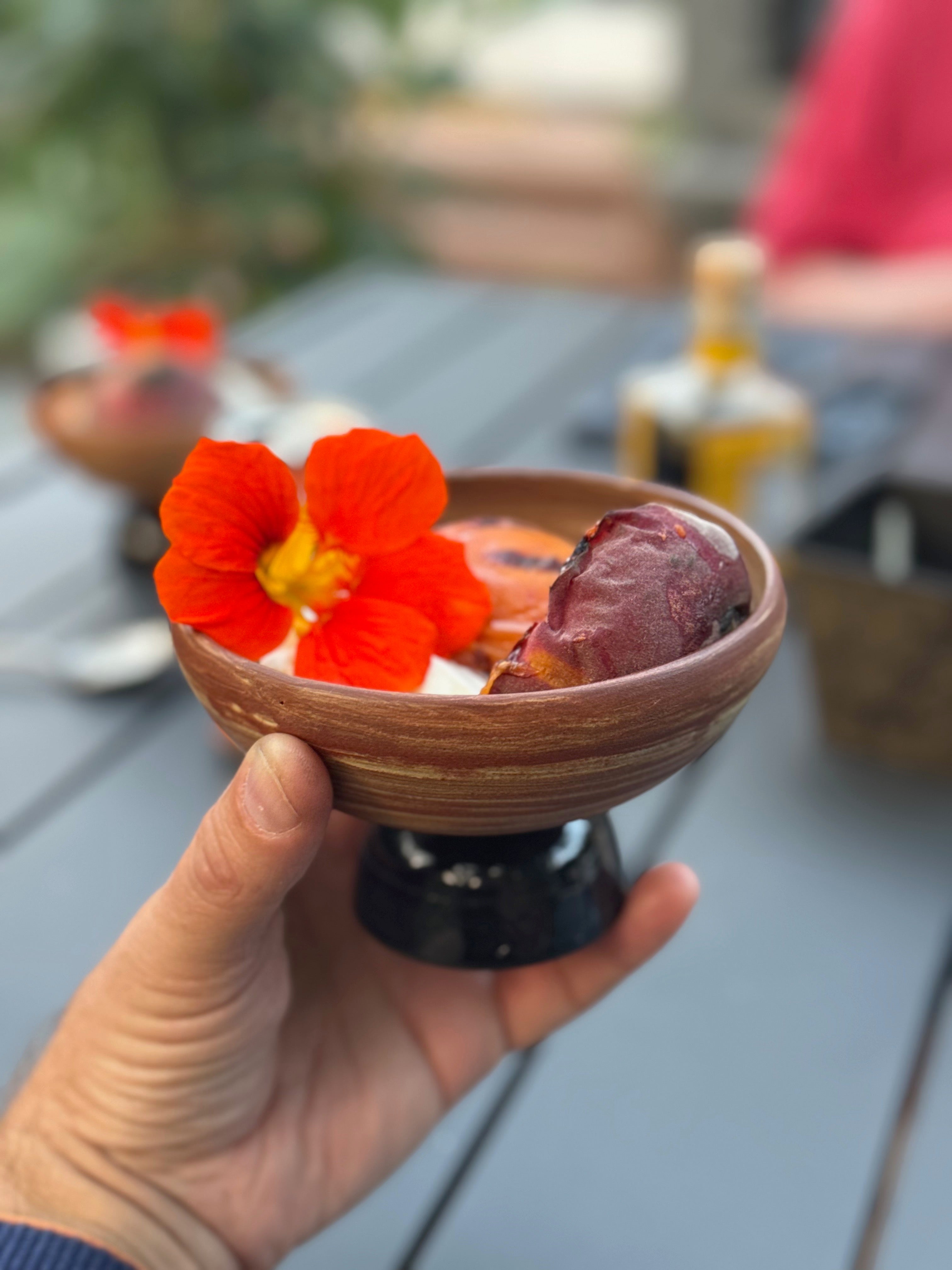 custom pedestal marbled ice cream bowl 